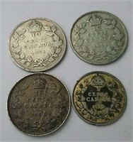 Four Canada Silver Coins