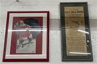 (AN) Framed Coca-Cola Promotional Material,