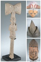 Shango staff with West African sculptures.