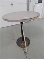 High top pedestal tables; 36" diameter, 42" high