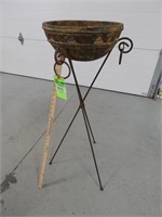Decorative planter with iron stand; matches 906