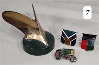 Oliver Golden Plow Paper Weight & Pins