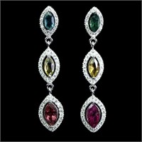 Natural Unheated Marquise Tourmaline Earrings