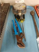Screwdrivers, Pump Pliers, Pressure Gauge