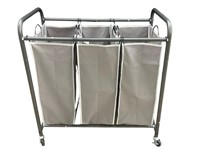 Triple Laundry Sorter on Casters