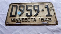 Minnesota 1943 license plate