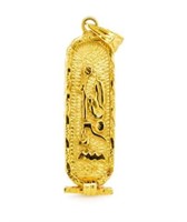 Yellow gold hieroglyph pendant