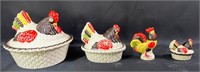 Chicken container/cookie jar set (Poppytrail)
