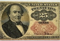 RARE 1860's US 25 CENTS FRACTIONAL CURRENCY NOTE