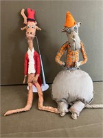 Vintage Folk Art Puppets/ Stuffed Animals