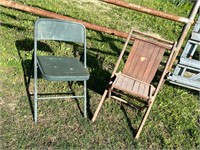 Folding Chair - Qty2 (1-metal & 1-wood)