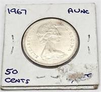 1967 Canadian Silver Half Dollar Coin