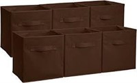 6PCS AMAZONBASICS FOLDABLE STORAGE BINS CUBES