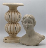 (P) Bust Sculpter & Candle Stand. Ladies Busy,