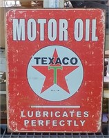 TEXACO MOTOR OIL MODERN REPLICA METAL SIGN