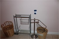 RACK, TOILET PAPER HOLDER & BASKET