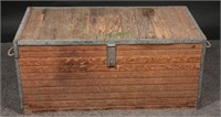 Vintage Wooden Wainscoting Storage Chest