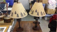 bear/moose table lamp pair