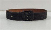 Vintage Wide leather belt buckle no buckle 49in