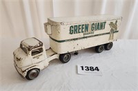 Green Giant Metal Tractor Trailer Toy