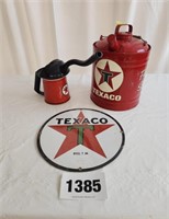 Texaco Fuel Can, Oil Dispensing Can, Sign