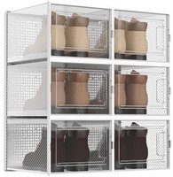 $32  WAYTRIM Clear Stackable Shoe Boxes 6 Pack
