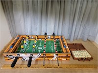 Leather Case Double Six Dominoes Set and Soccer