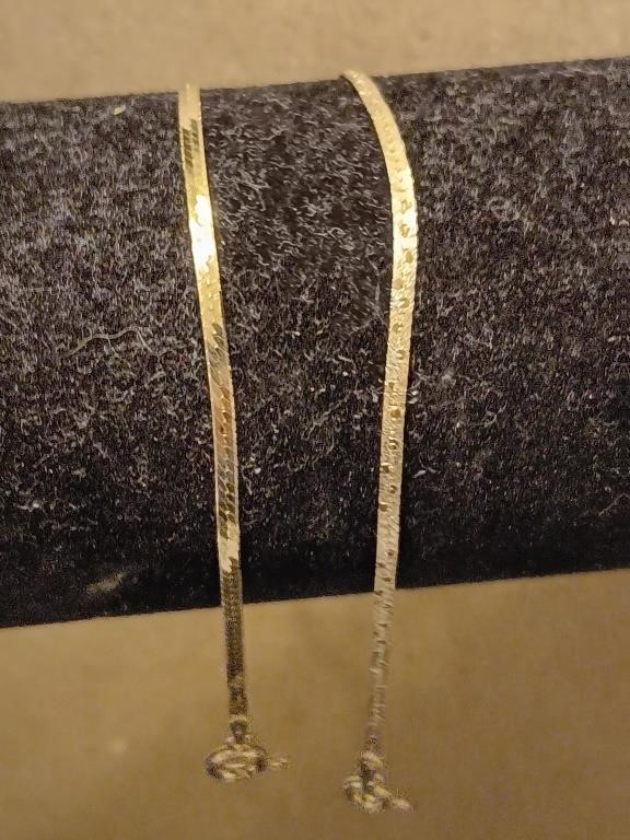 2 gold over Sterling silver bracelets 7 inches