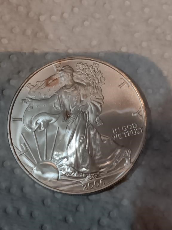 2006 silver eagle coin liberty 999 silver