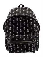 Saint Laurent Black Canvas Silver-tone Backpack