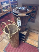 Decorative wooden water buckets & more