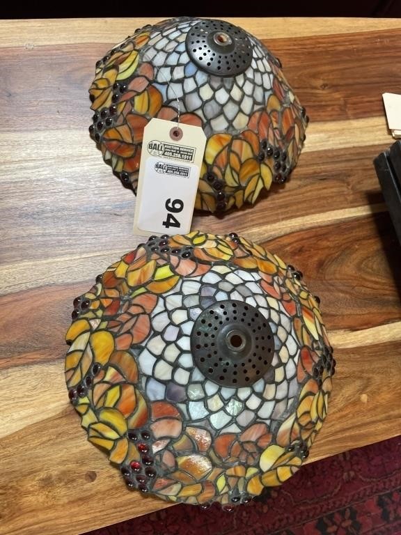 Stained glass lamp shades, 12"