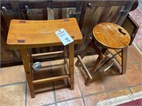 Wooden folding step stool & wooden stool