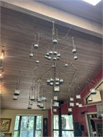 Hanging votive candle chandelier