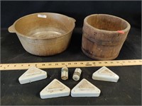 Old Wooden & Metal Bowls & Miscellaneous