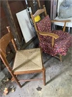 2 vintage chairs, the one with the pads seat