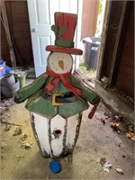 Wooden distressed snowman approximate 48 inches
