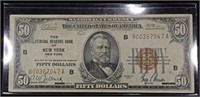 $50 NATIONAL CURRENCY FED RES BANK OF NEW YORK