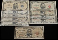 (10) $5 US NOTES