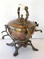 Victorian Copper Teapot with Chafing Stand