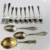 Vintage Sterling Monogrammed Spoons & Forks