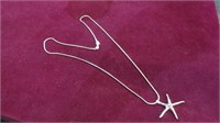 LADIES .925 STERLING STARFISH NECKLACE 20"