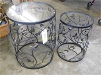 Patio/End Tables - Made of Metal with Glass Tops