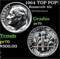 Proof 1964 Roosevelt Dime TOP POP! 10c Graded pr70