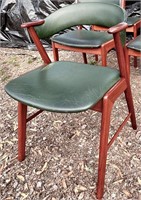 MidCentury 1960"s Leather/Teak Dining Arm Chair
