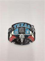Texas Belt Buckle red white & blue
