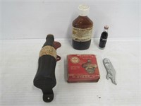 Coke collectibles, opener, syrup, etc