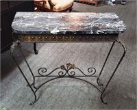 Faux Marble Top Entry Table 30"h, 33"w