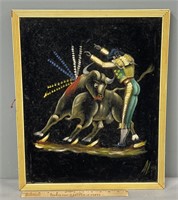 Matador Bullfighting Painting on Velvet