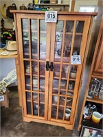 Wooden-glass door display cabinet 48" t x 26"x9" &